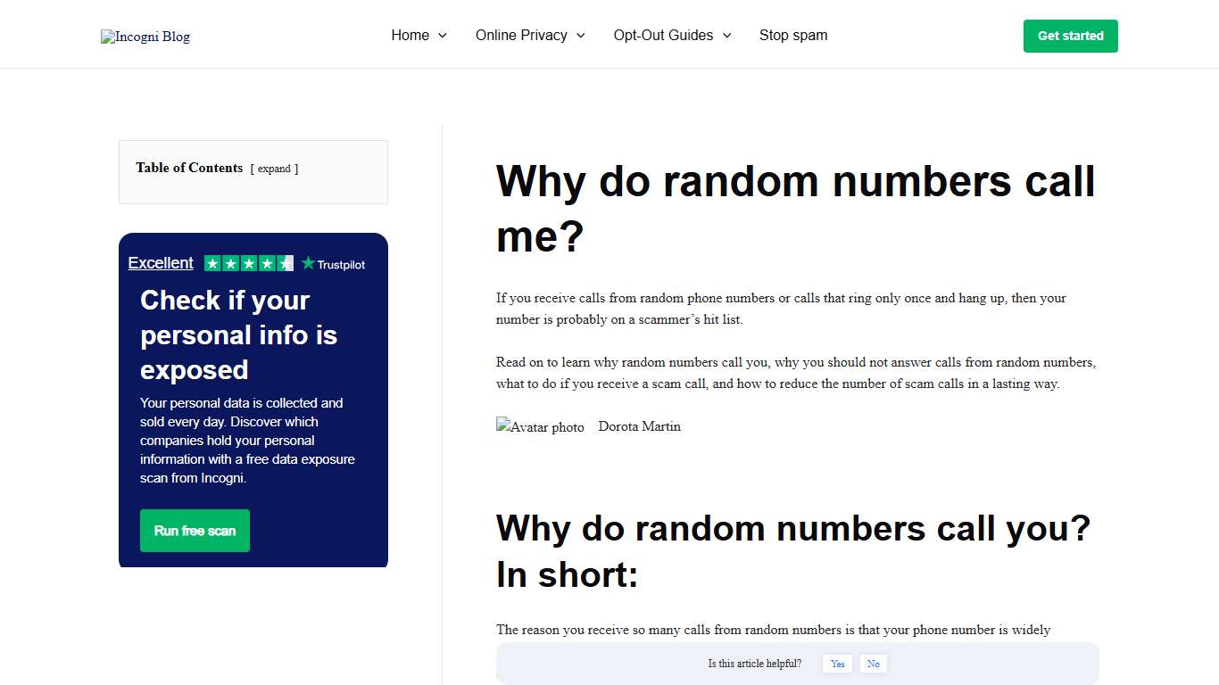 Why do random numbers call me? [2026] | Incogni
